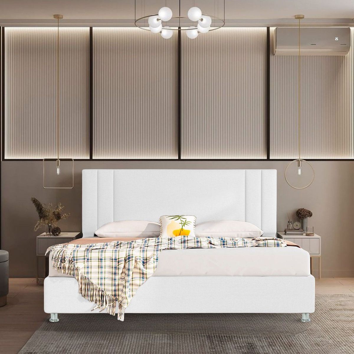 EKONOMODO - Colchón con Base Cama + Cabecero  Firmeza Media Ortopédico  Resortado Lupe Ekonomodo 