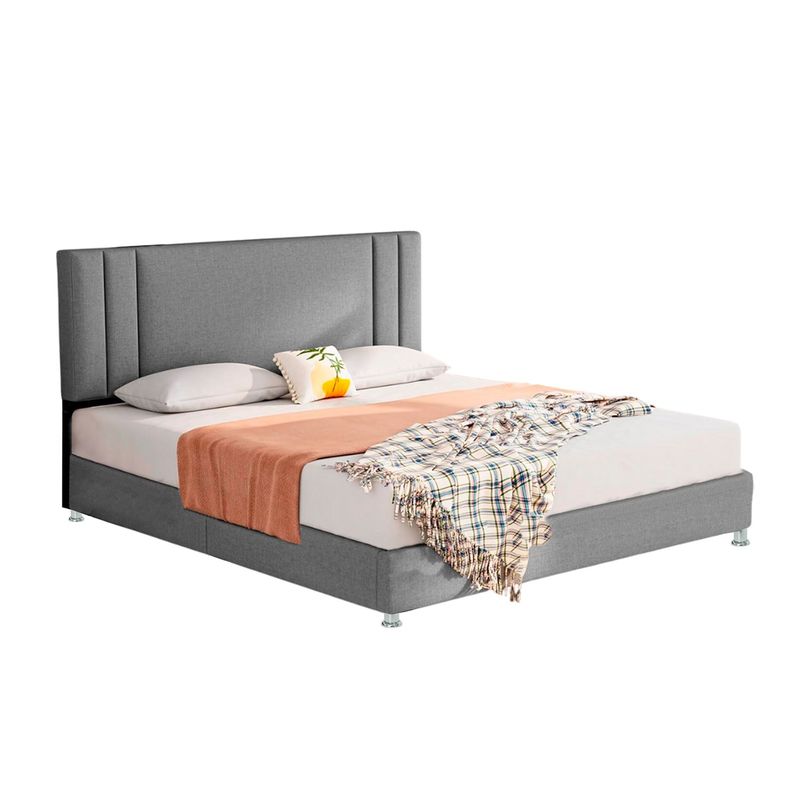 EKONOMODO - Colchón con Base Cama Doble Firmeza Media Ortopédico  Resortado Lupe 140 x 190 cm Ekonomodo  - 0% Interés a 3 Cuotas Pagando con tu CMR Banco Falabella