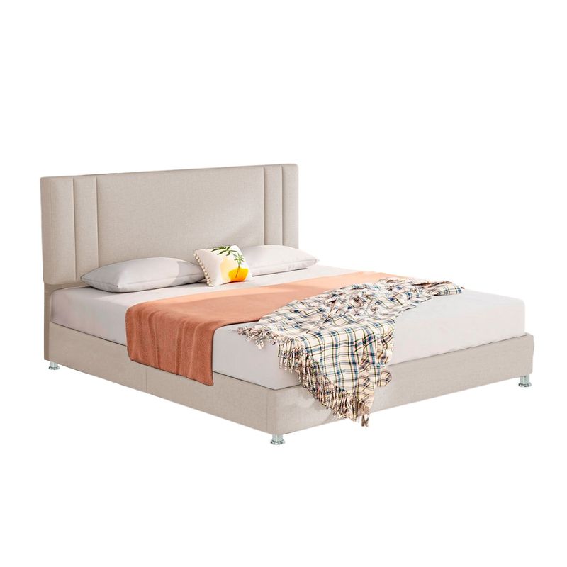 EKONOMODO - Colchón con Base Cama King Firmeza Media Ortopédico  Resortado Lupe 200 x 200 cm Ekonomodo  - 0% Interés a 3 Cuotas Pagando con tu CMR Banco Falabella