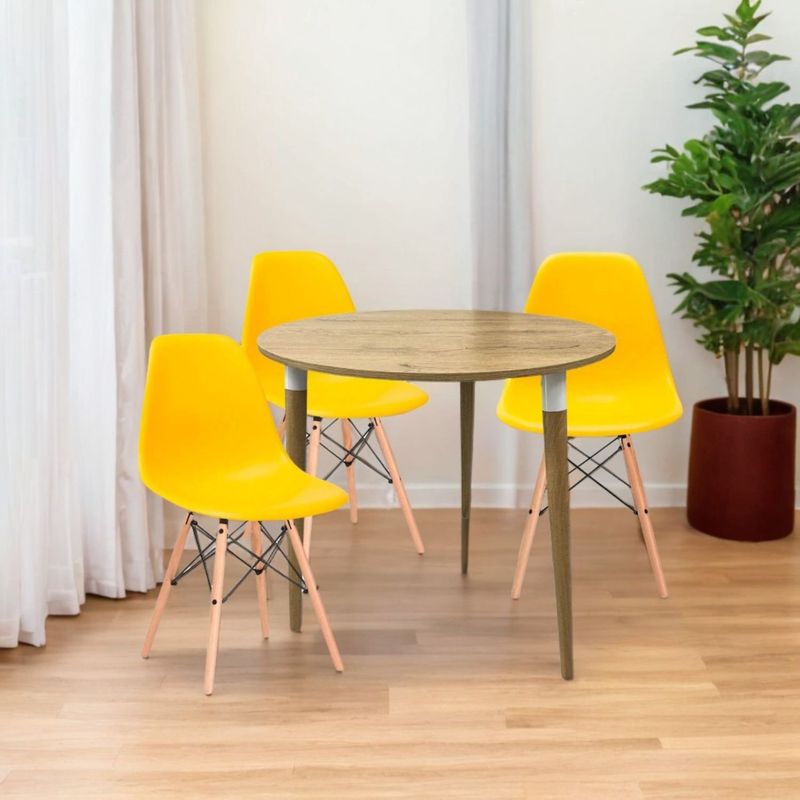EKONOMODO - Juego de Comedor para 4 Personas (Comedor + 4 Sillas) Lizz  Ekonomodo 