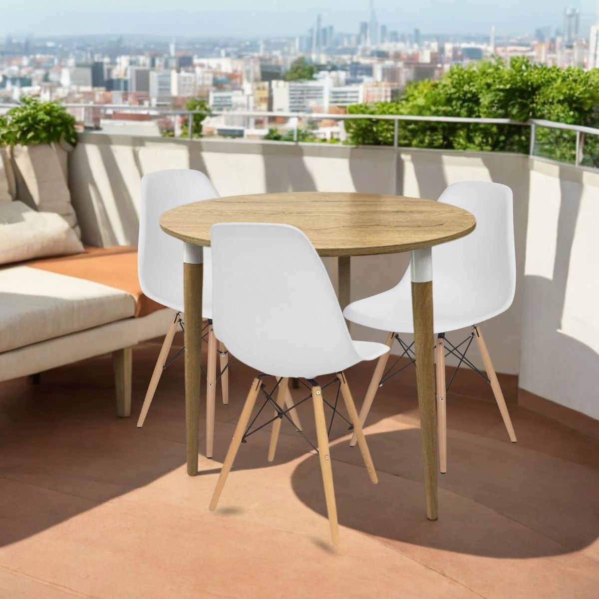 EKONOMODO - Juego de Comedor para 3 Personas (Comedor + 3 Sillas) Lizz  Ekonomodo 