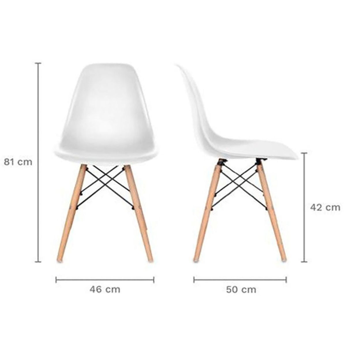 EKONOMODO - Juego de Comedor para 4 Personas (Comedor + 4 Sillas) White  Ekonomodo 