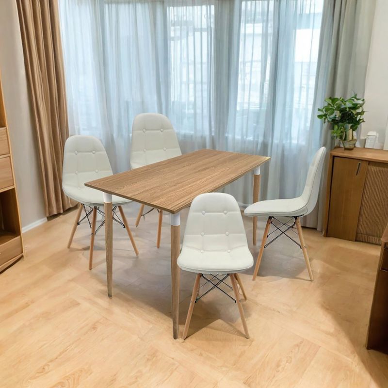 EKONOMODO - Juego de Comedor para 4 Personas (Comedor + 4 Sillas) Kano  Ekonomodo 