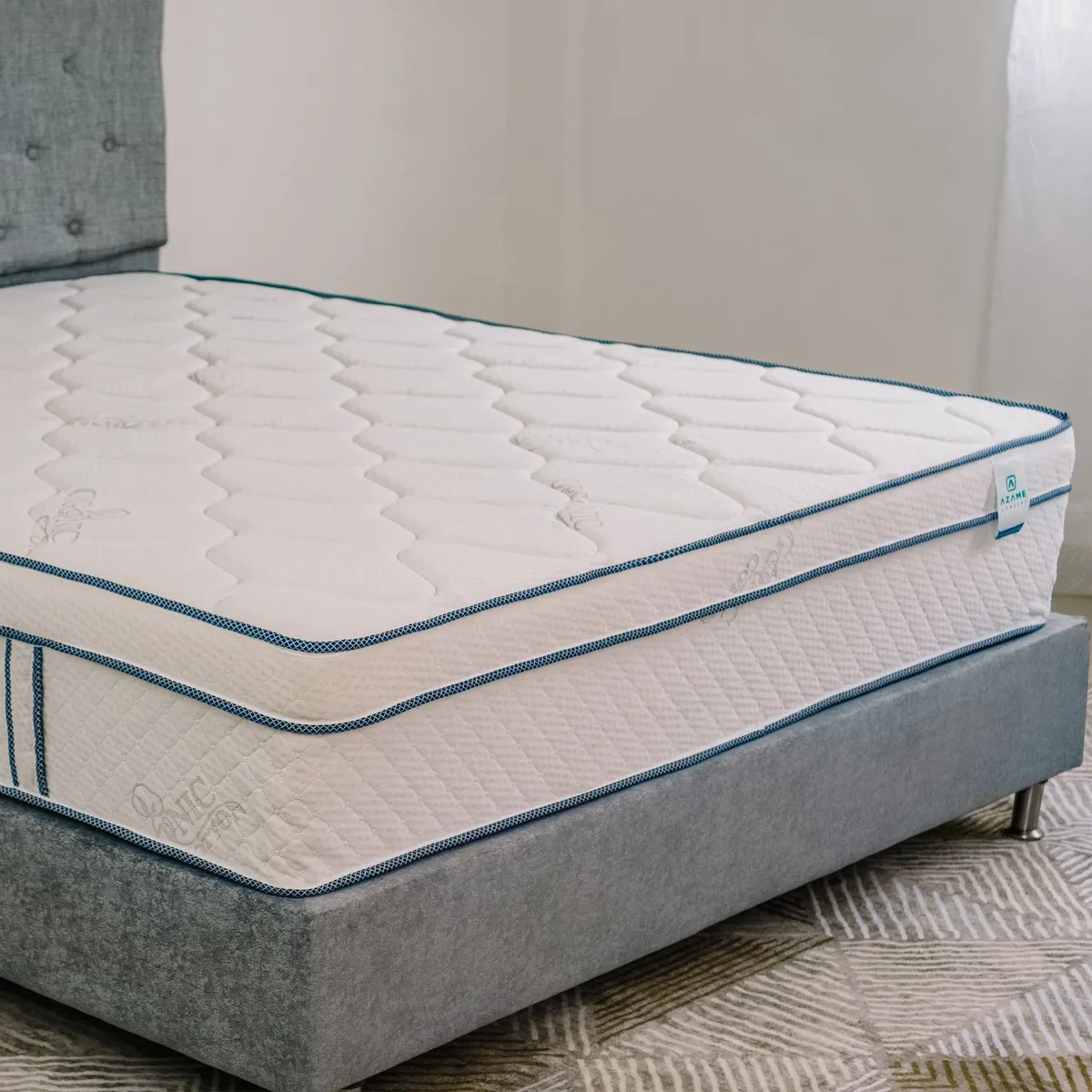 AZAME - Colchón Semidoble Firmeza Media Ortopédico con Pillow Resortado Luxury 120x190 cm Tela Anti-Flama Colchones Azame - Precio de Lanzamiento