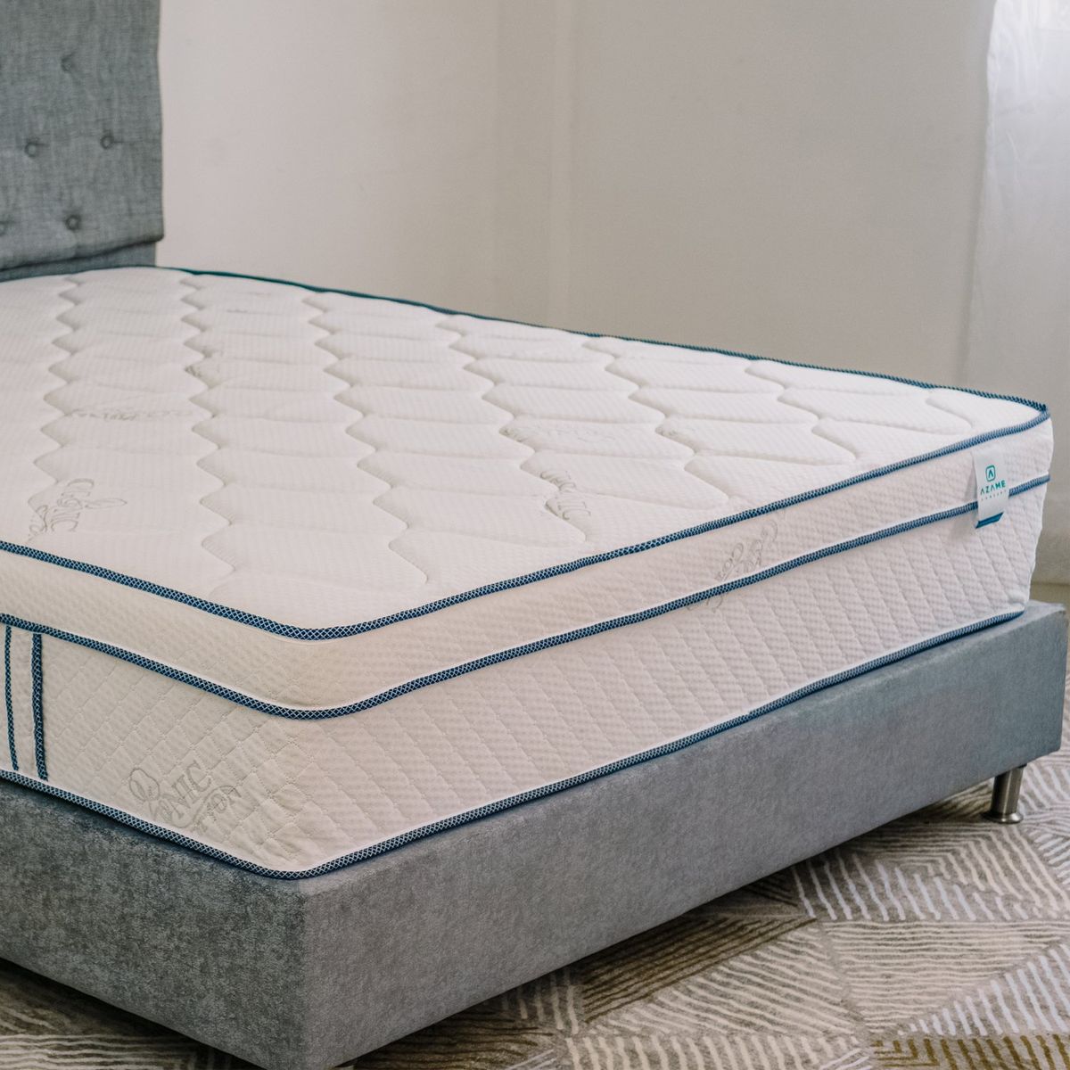 AZAME - Colchón King Firmeza Media Ortopédico con Pillow Resortado Luxury 200x200 cm Tela Anti-Flama Colchones Azame - Precio de Lanzamiento