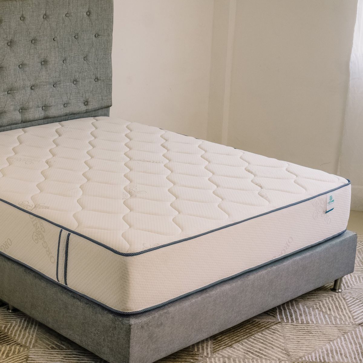 AZAME - Colchón Doble Firmeza Media Ortopédico Resortado Classic 140x190 cm Tela Anti-Flama Colchones Azame - Precio de Lanzamiento