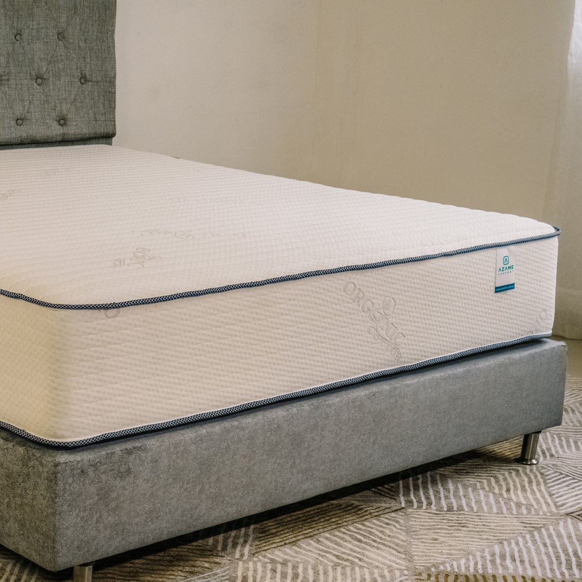 AZAME - Colchón King Firmeza Media Ortopédico Resortado Deluxe 200x200 cm Tela Anti-Flama Colchones Azame - Precio de Lanzamiento