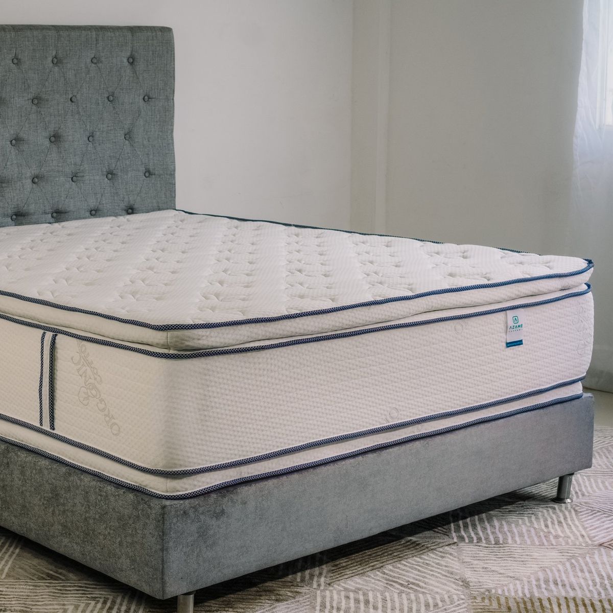 AZAME - Colchón Queen Firmaza Meida Ortopédico Doble Cara Resortado Azahar Deluxe 160x190 cm Tela Anti-Flama Colchones Azame - Precio de Lanzamiento