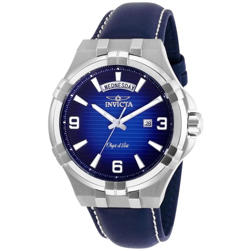 INVICTA - Reloj Invicta Hombre Objet D Art . Reloj Cuero Azul
