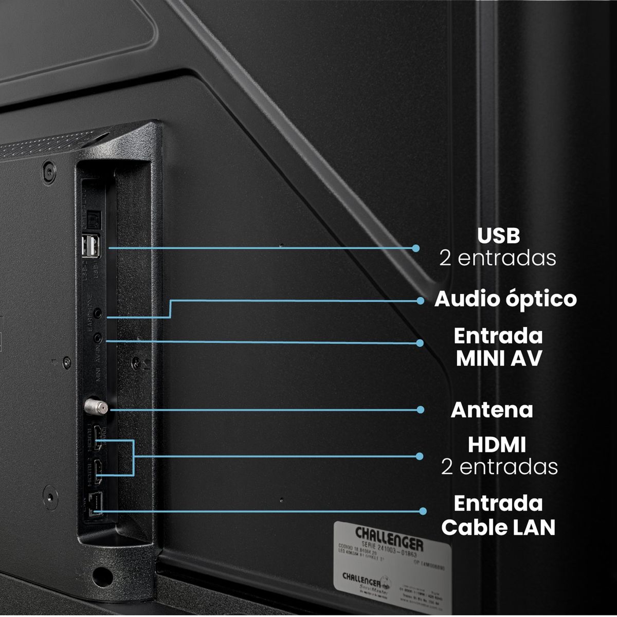 CHALLENGER - Televisor Challenger | 43 pulgadas FHD LED | LED 43KG84 BT GOOGLETV