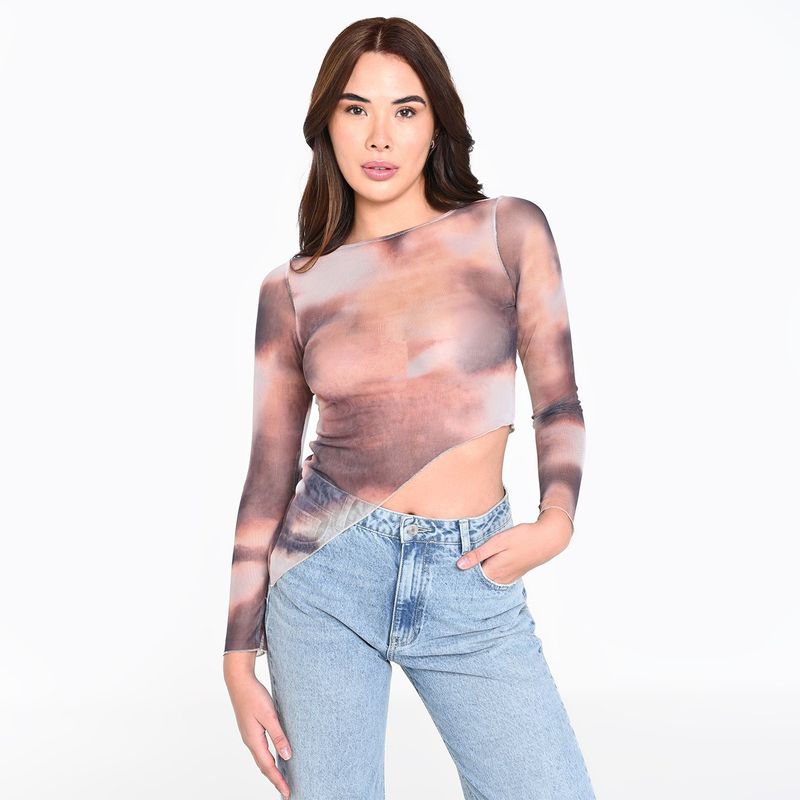 MOSSIMO - Top Mujer Con Estampado Manga larga Mossimo