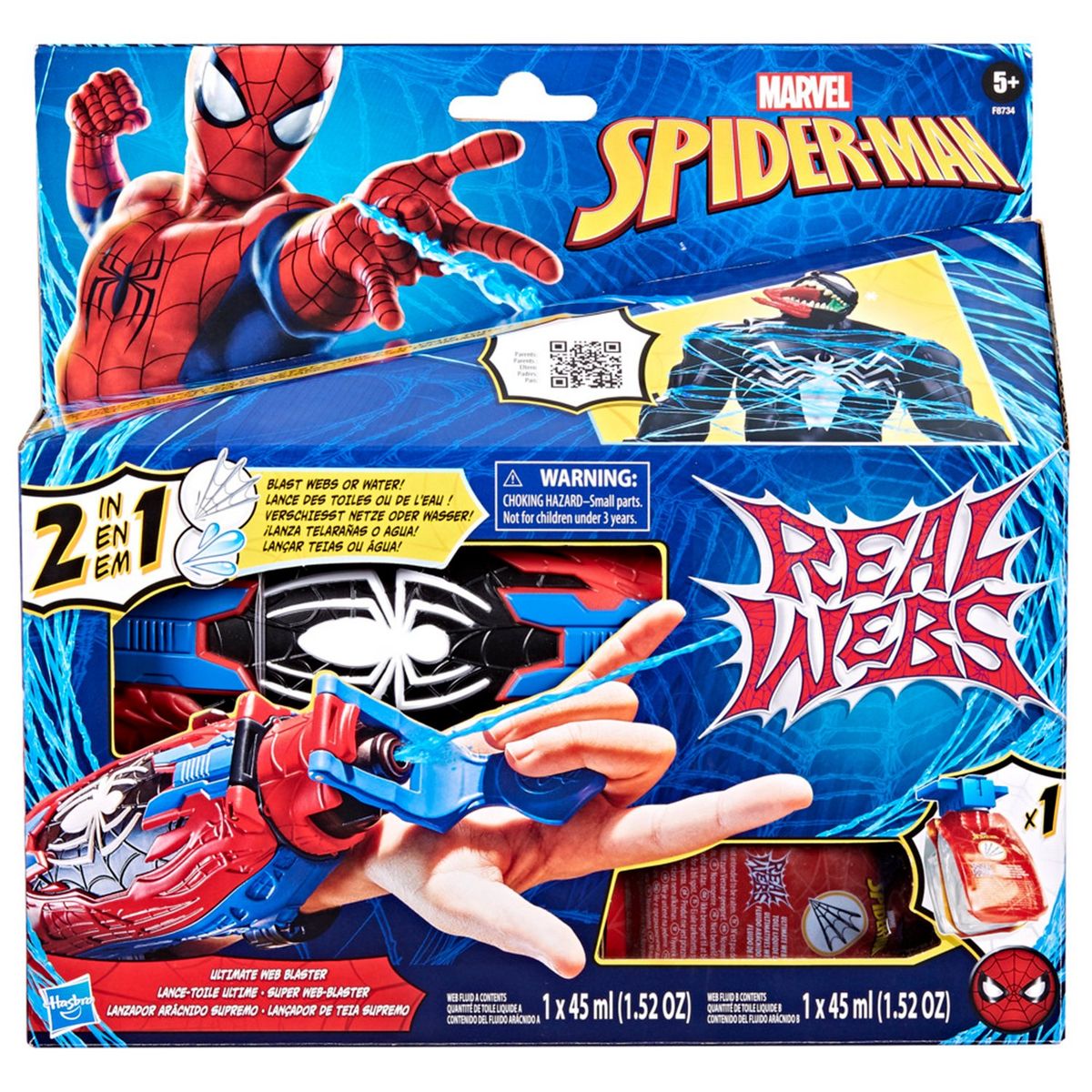 MARVEL - Lanzador Marvel Spiderman Real Webs Arácnido Supremo
