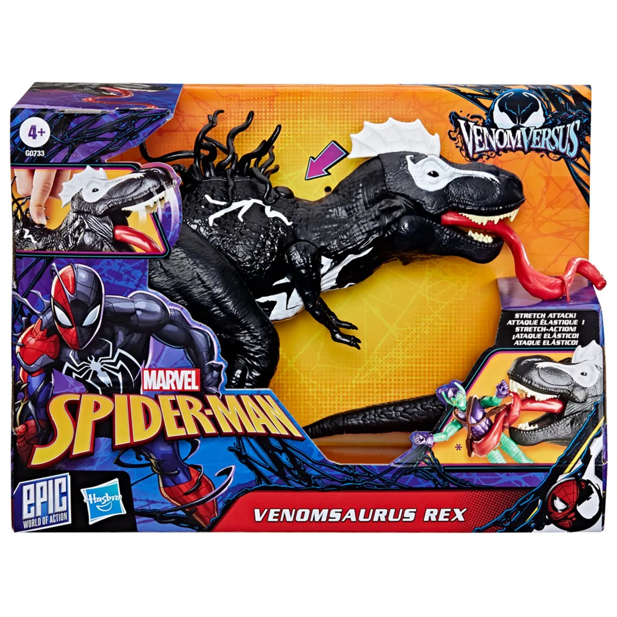MARVEL - Figura de Accion Marvel Spider-Man Epic World of Action VenomVersus Venomsaurus
