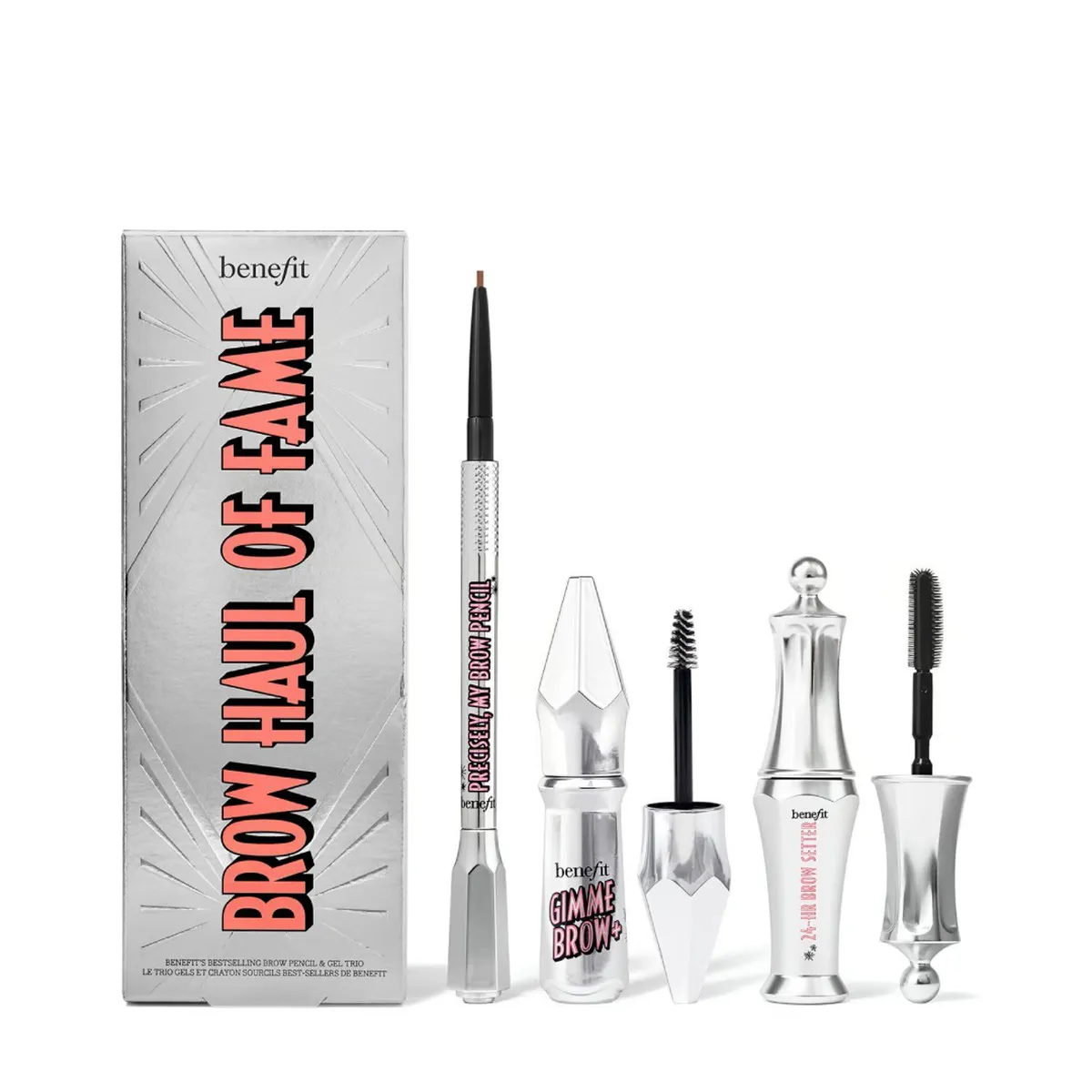 BENEFIT - Kit lápiz de cejas + gel voluminizador de cejas + gel fijador de cejas Benefit Brow Haul of fame