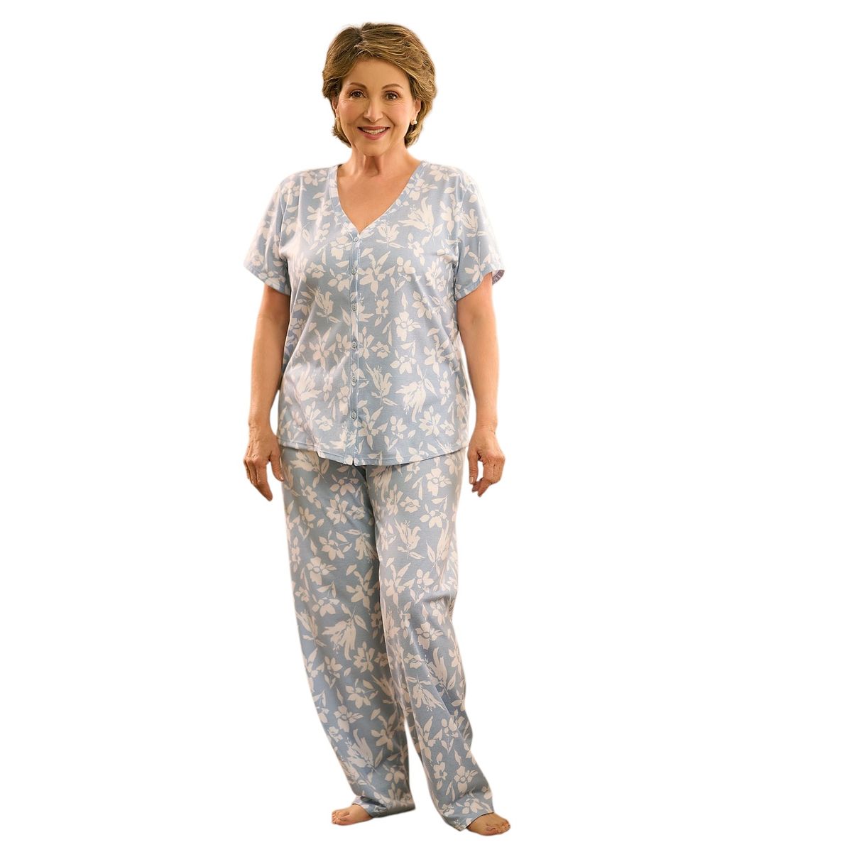  - Conjunto de pijama con pantalón Mujer Largo Manga corta Polialgodón PARISIEN