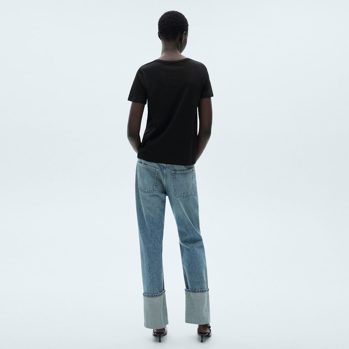 MANGO - Camiseta Mujer Manga corta de Algodón MANGO