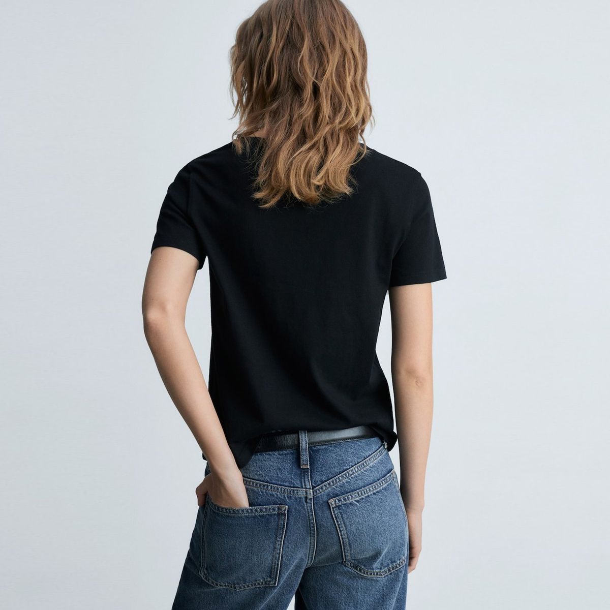 MANGO - Camiseta Mujer Manga corta de Algodón MANGO