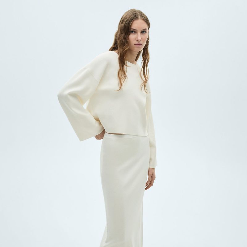 MANGO - Saco Mujer Tejido Oversize Mango