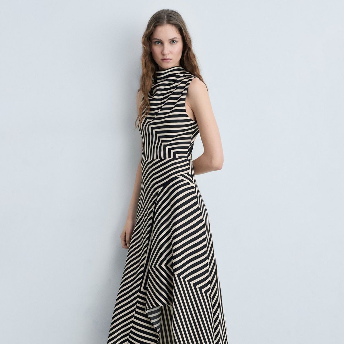 MANGO - Vestido Mujer Medio de Rayas Mango 