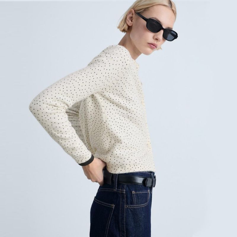 MANGO - Cardigan Mujer con Puntos MANGO