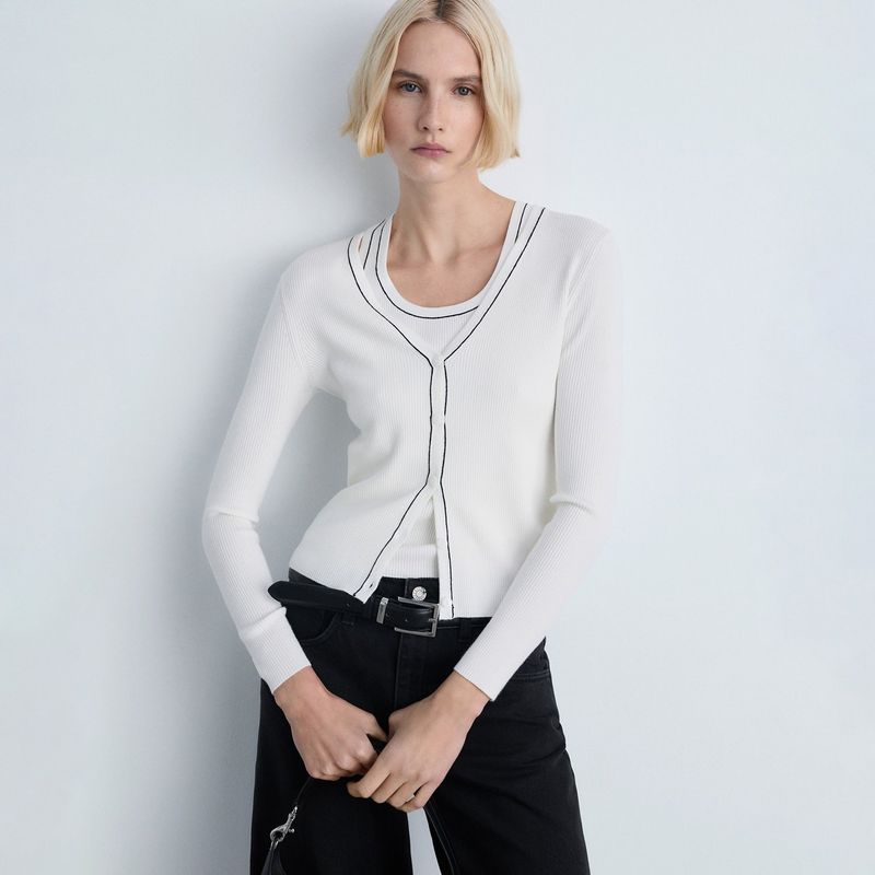 MANGO - Cardigan Mujer Tejido Mango