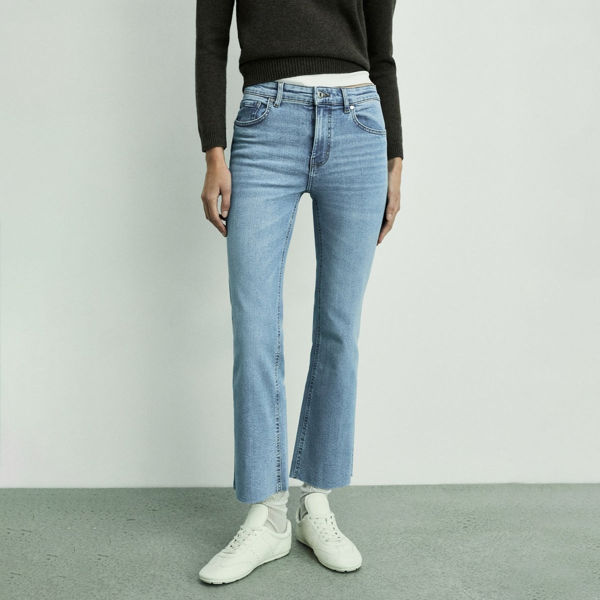 MANGO - Jean Flare Mujer Tiro medio Denim Mango