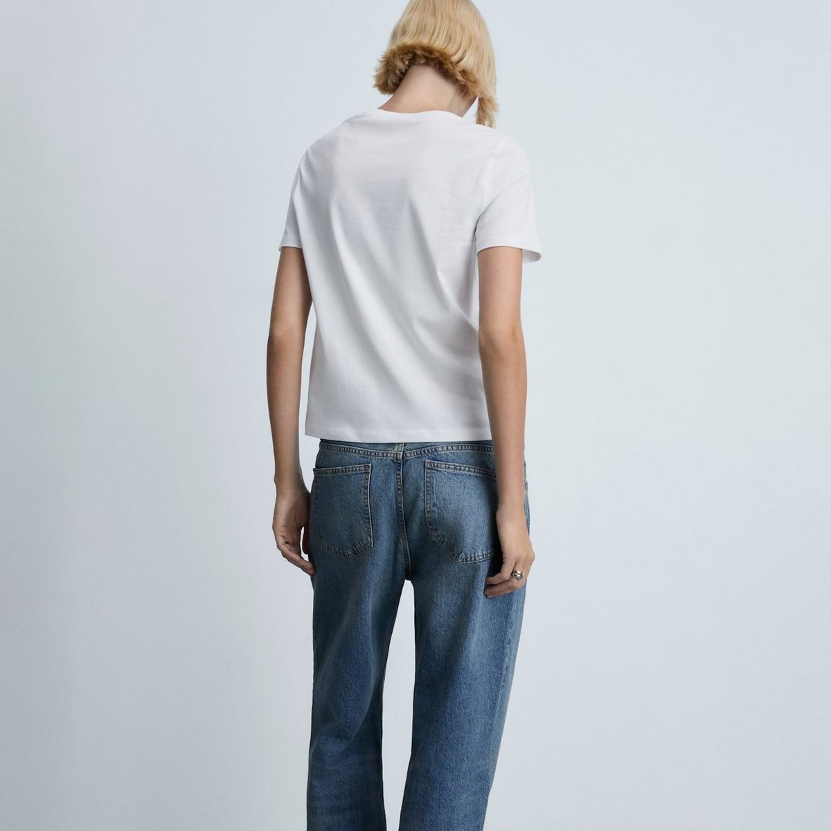 MANGO - Camiseta Mujer Manga corta de Algodón MANGO