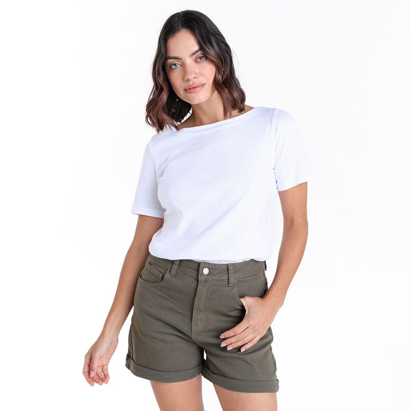 UNIVERSITY CLUB - Short Mujer Tiro medio de Algodón University Club