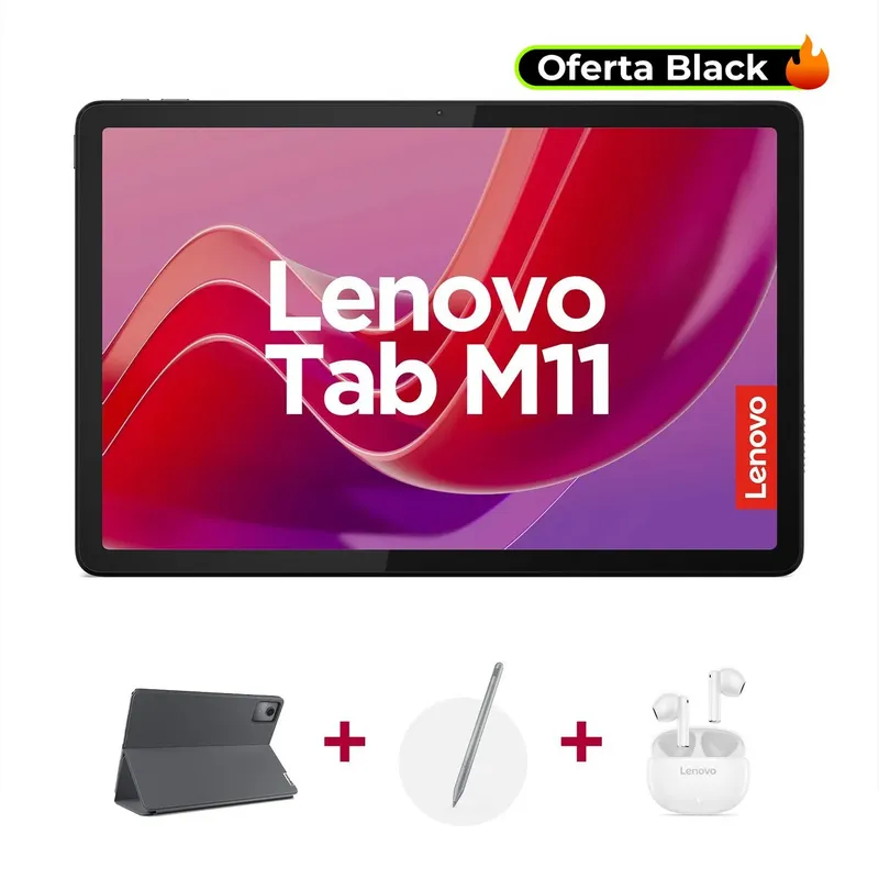 LENOVO - Tablet Lenovo M11 128GB | Incluye Protector, Lápiz y Aud | Pantalla 11 pulgadas | 8GB RAM | Camara Posterior 8MP | Camara Frontal 8MP 11 pulgadas 128 GB