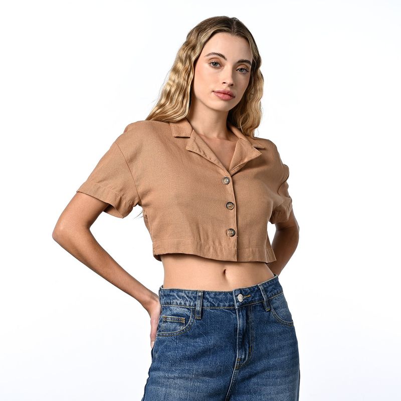 DENIMLAB - Camisa Mujer Manga corta de Algodón Denimlab