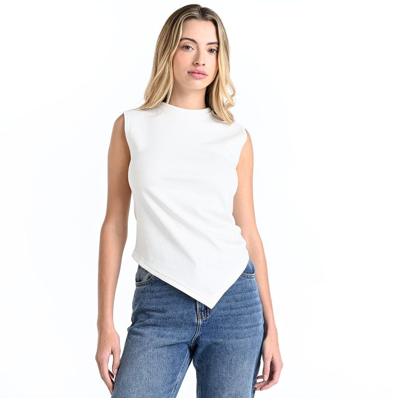 SYBILLA - Camiseta Mujer Sin mangas de Algodón Sybilla 