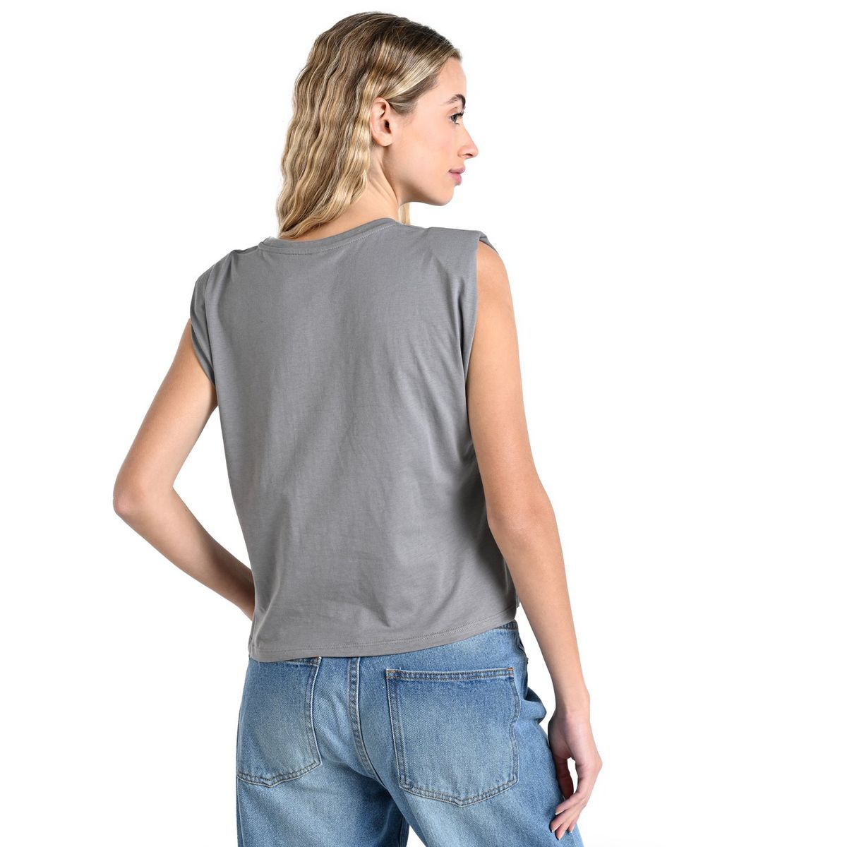 SYBILLA - Camiseta Mujer Sin mangas de Algodón Sybilla