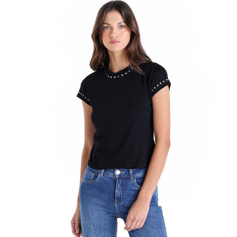 SYBILLA - Camiseta Mujer Con Taches Manga corta de Algodón Sybilla