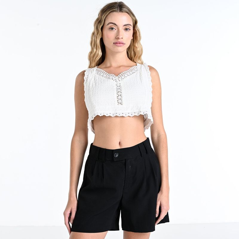 SYBILLA - Blusa Mujer Sin mangas de Algodón Sybilla