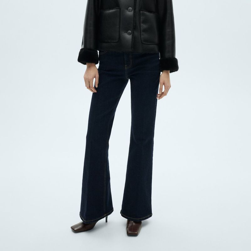 MANGO - Jean Flare Mujer Tiro medio Mango