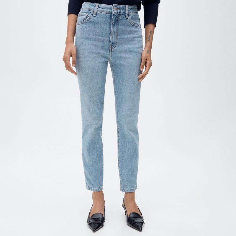 MANGO - Jean Crop Mujer Tiro alto MANGO