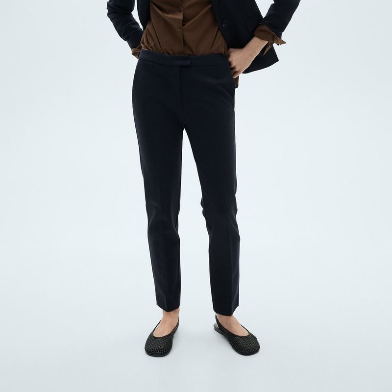 MANGO - Pantalón Recto Mujer Tiro medio MANGO