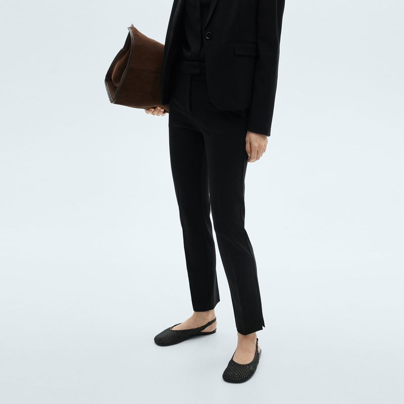 MANGO - Pantalón Recto Mujer Tiro medio MANGO