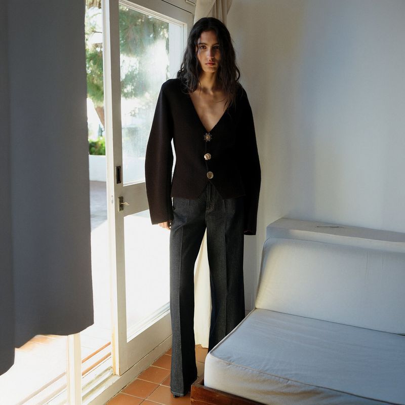 MANGO - Jean Wide leg Mujer Tiro alto Mango