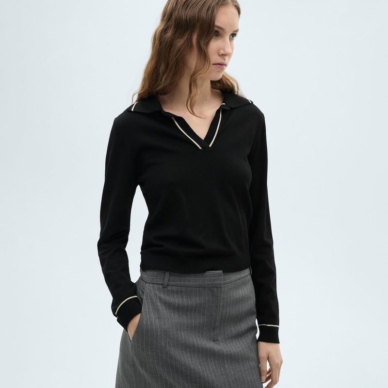 MANGO - Saco Mujer Tejido Mango