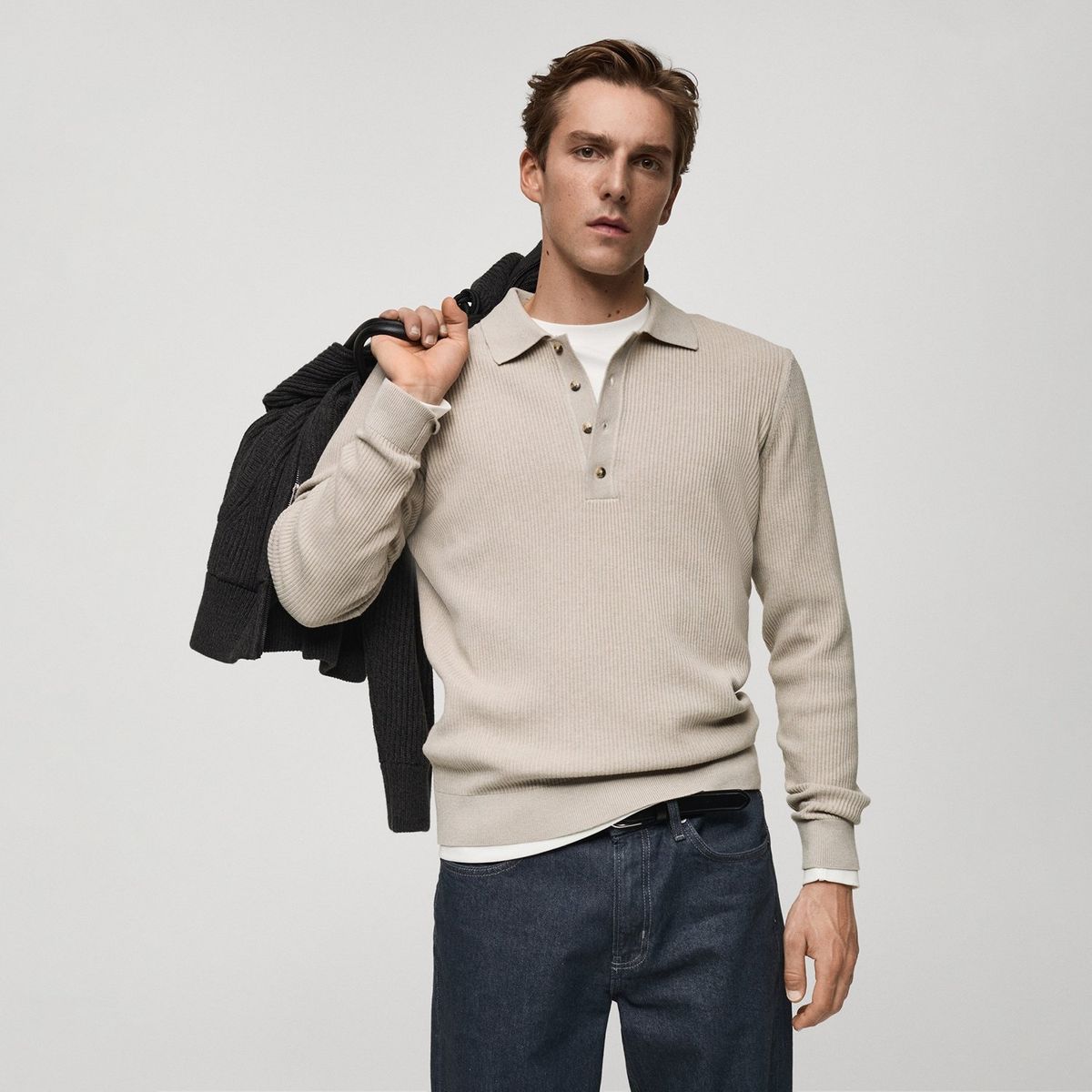 MANGO - Camiseta polo Hombre Manga larga MANGO