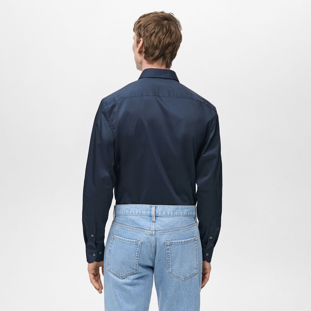 MANGO - Camisas Hombre Manga larga de Algodón Mango