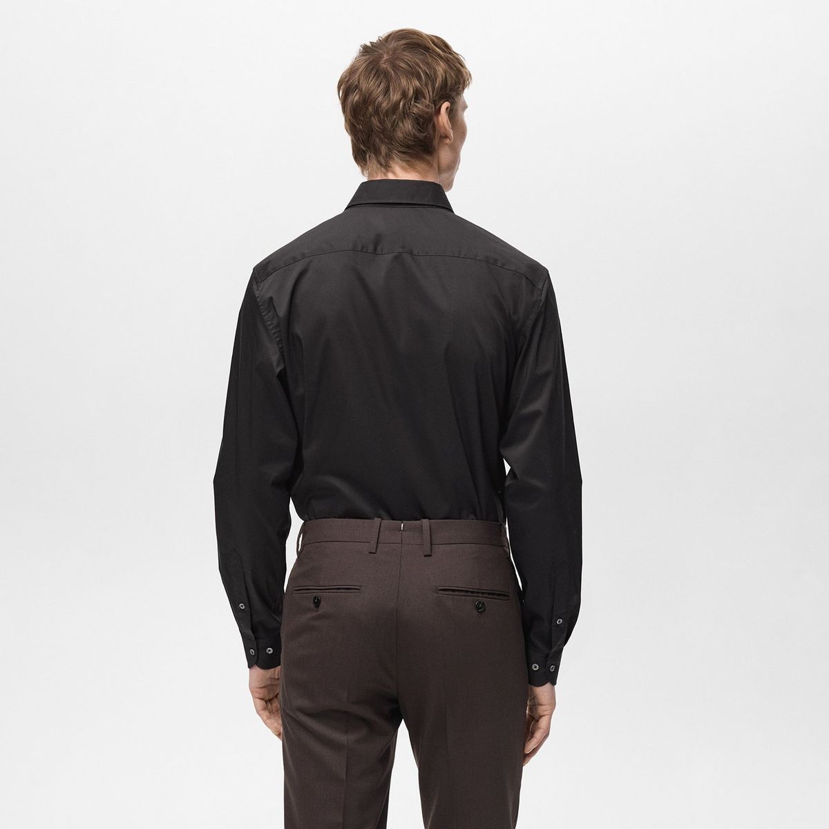 MANGO - Camisas Hombre Manga larga de Algodón Mango