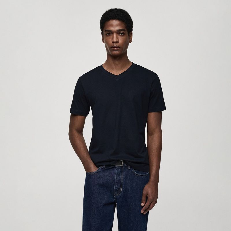 MANGO - Camiseta Hombre Manga corta  de Algodón MANGO