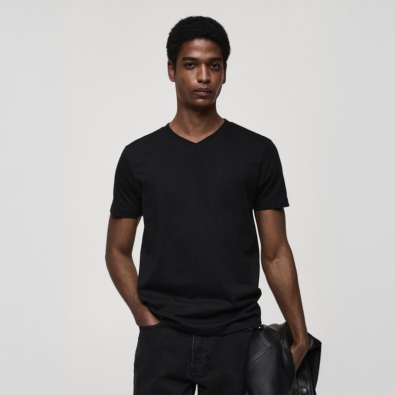MANGO - Camiseta Hombre Manga corta  de Algodón MANGO