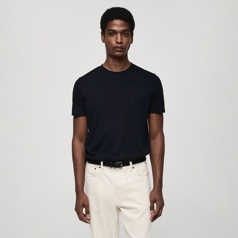 MANGO - Camiseta Hombre Manga corta  de Algodón MANGO