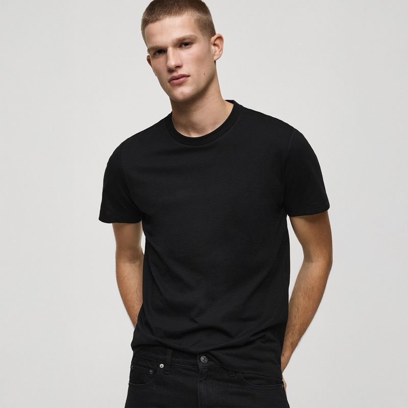 MANGO - Camiseta Hombre Manga corta  de Algodón MANGO
