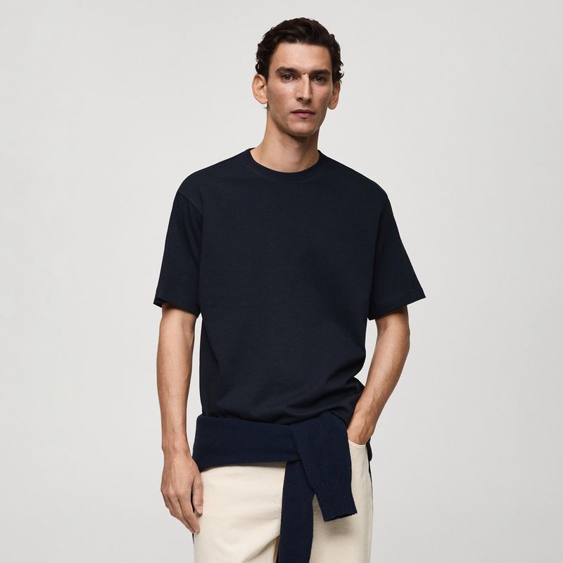 MANGO - Camiseta Hombre Manga corta de Algodón Mango 
