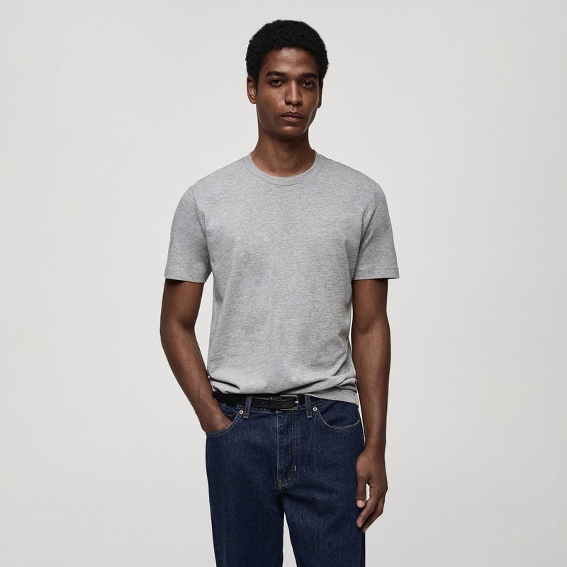 MANGO - Camiseta Hombre Manga corta de Algodón MANGO