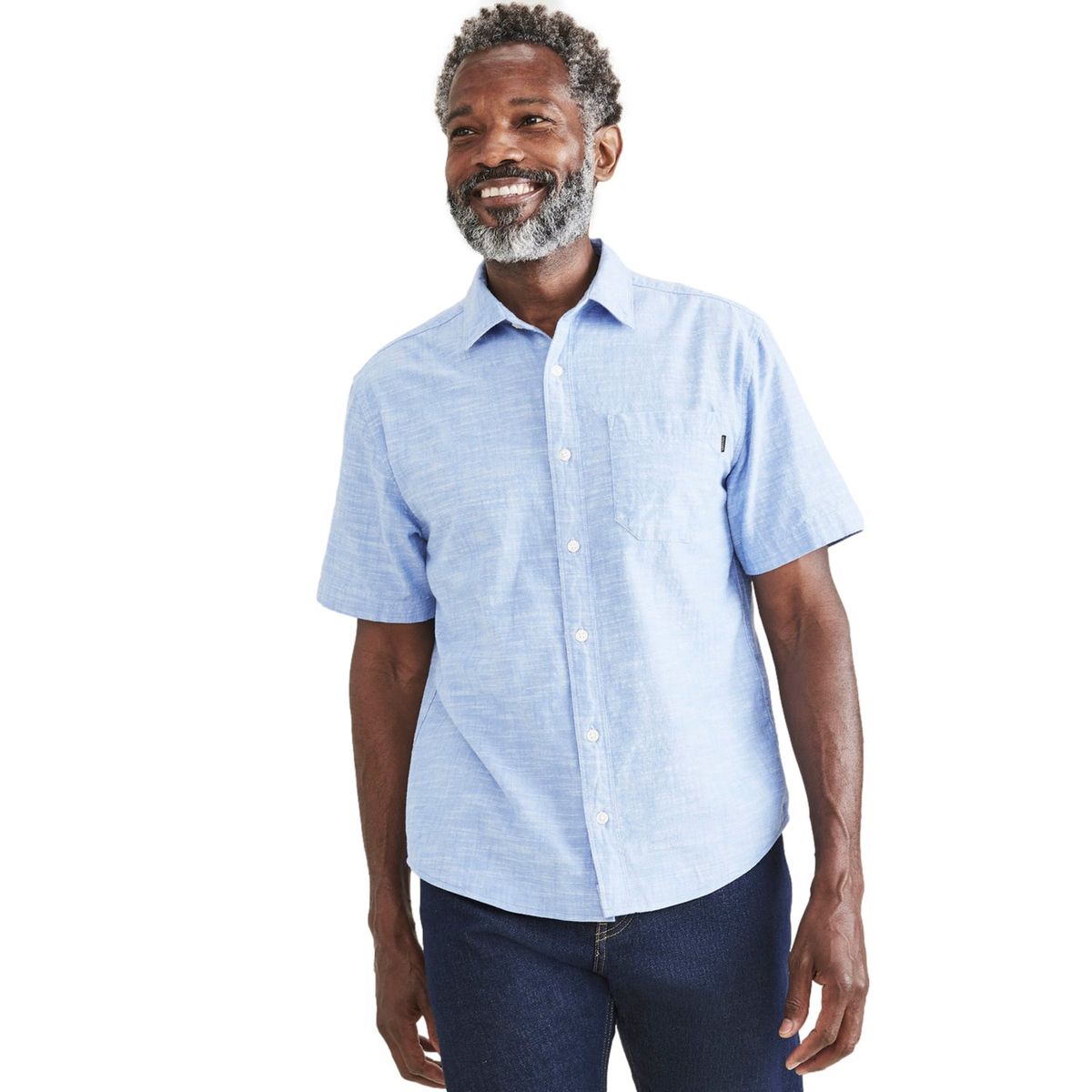 DOCKERS - Camisa Hombre Manga corta Recto de Algodón DOCKERS